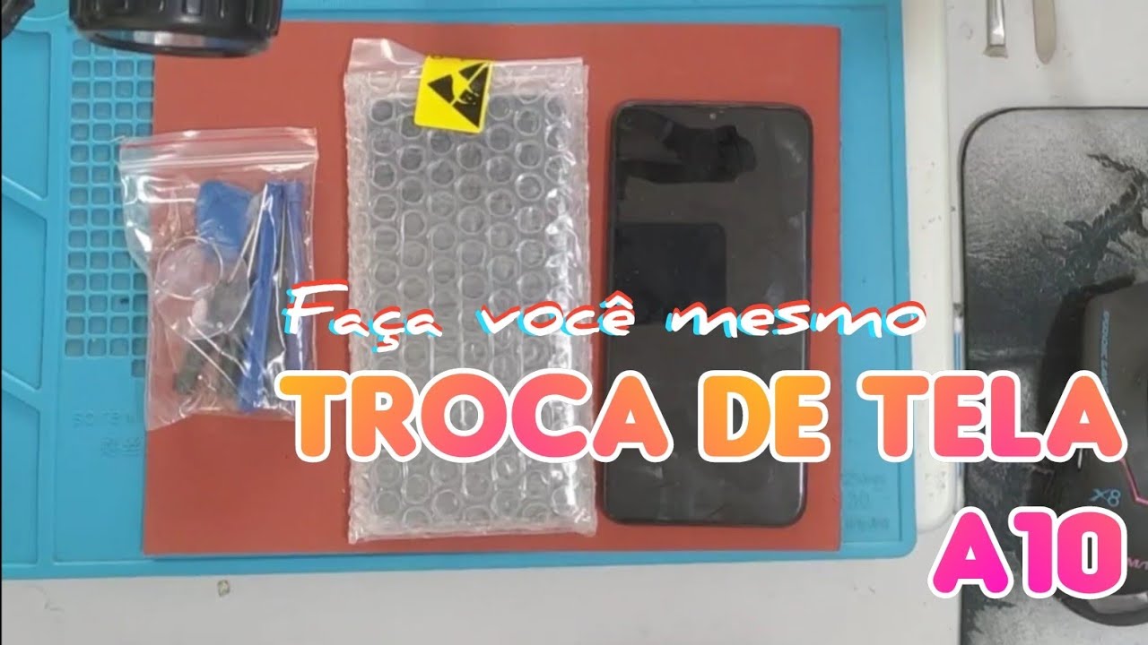 Troca de Tela com aro A10 Samsung | Faça você mesmo