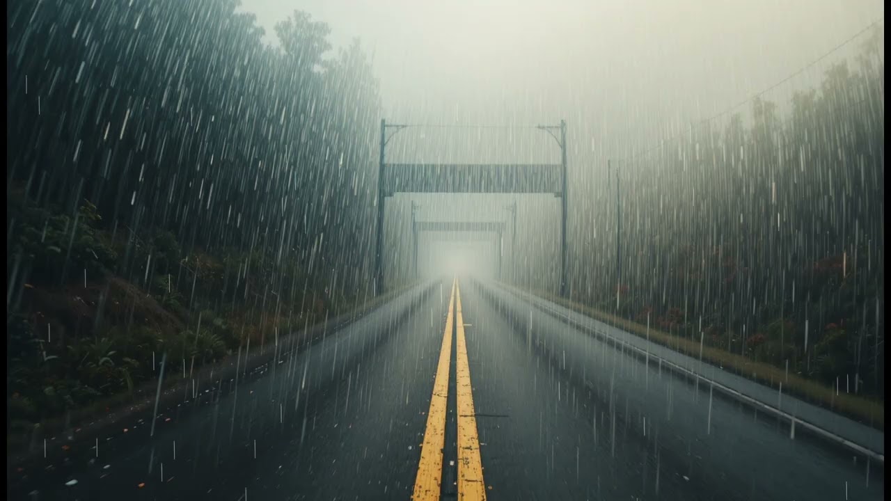 🎧Cozy road rain sounds to sleep, study 🌧️  | stress relief  | peaceful  | asmr
