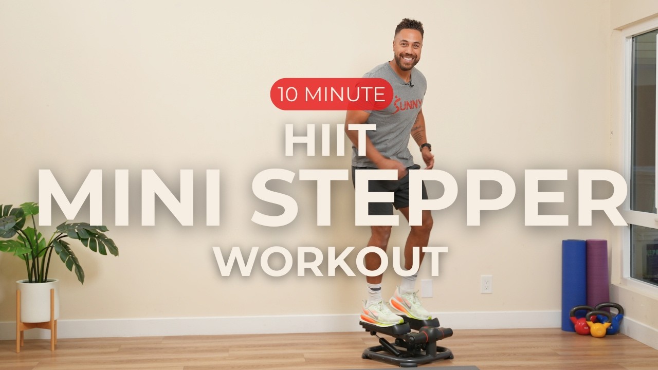 10 Minute HIIT Mini Stepper Workout | Full Body Cardio, Core & Push Ups