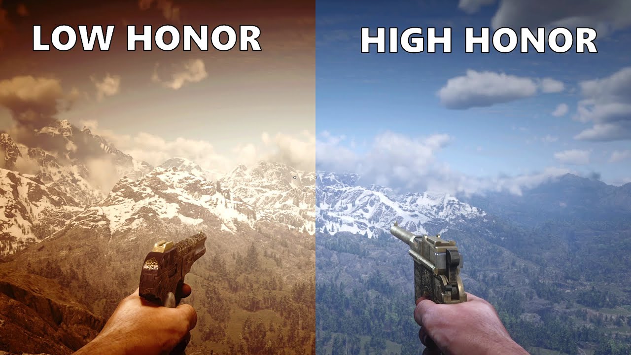 RDR2 - Differences of the dead eye of the High Honor and the Low Honor of Arthur and John