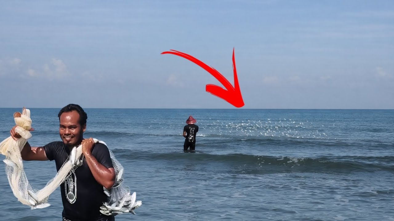 Amazing Mullet Fishing Skills on the Beach |  Traditional Cast Net Fishing