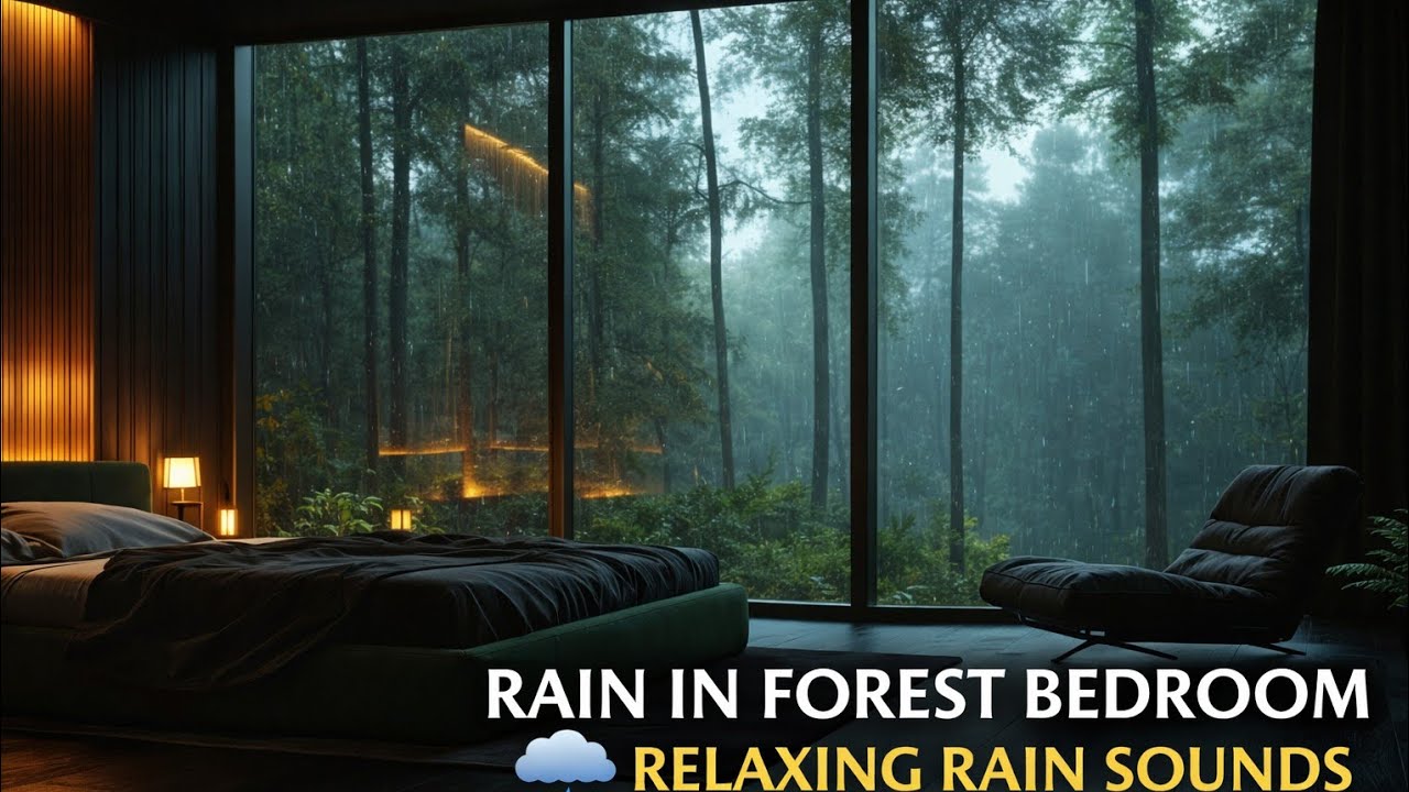 Rain in Forest Bedroom 🌧️ Relaxing Rain Sounds for Deep Sleep & Study