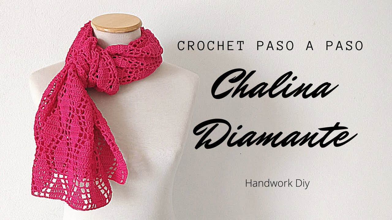 Cómo tejer chalina a crochet con punto diamante
