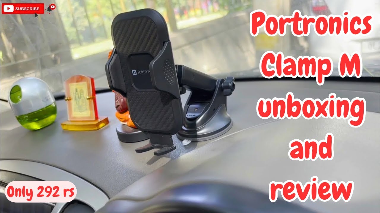 Portronics car mobile holder for dashboard, Portronics clamp M unboxing and review. #mobileholder