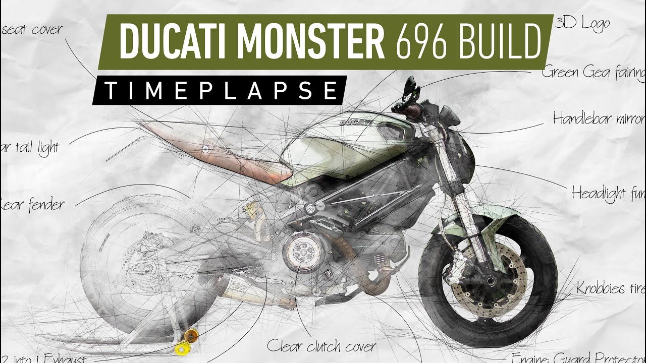 Ducati Monster 696 FULL BUILD TIMELAPSE | special custom cafe