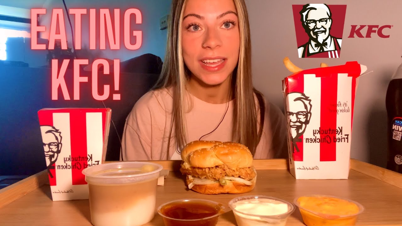 ASMR KFC | Zinger Burger Popcorn Chicken, Chips