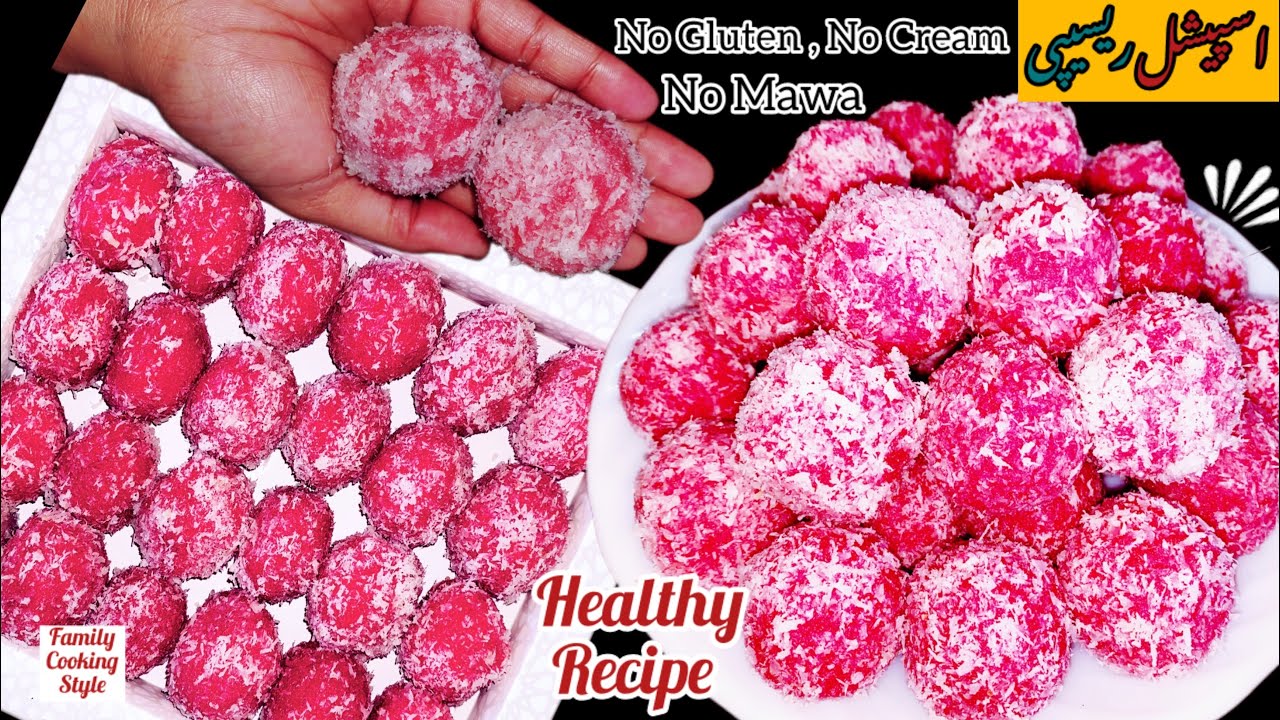 No Gluten, No Mawa, No Cream Healthy Coconut Laddo Recipe 2026 By Family Cooking Style