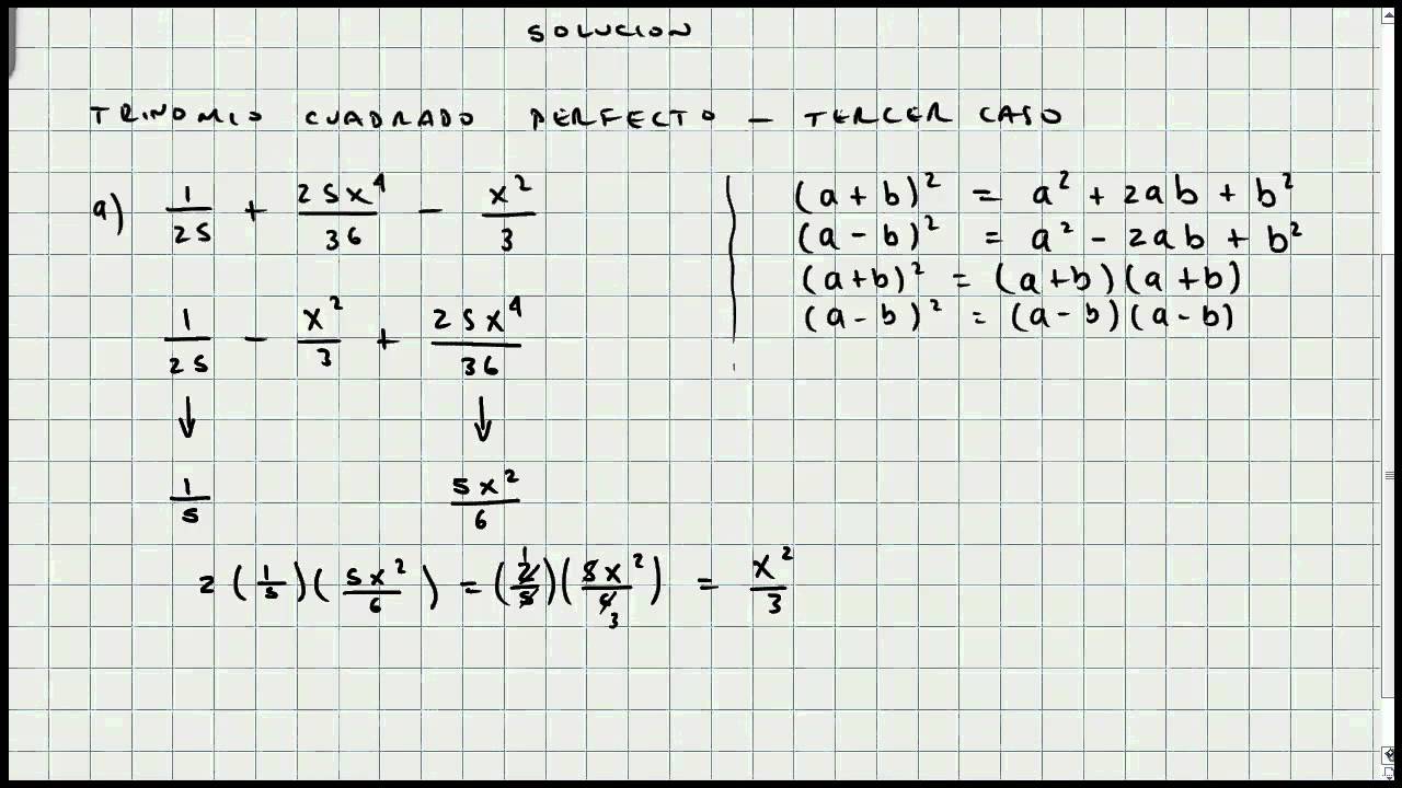 Ejercicio Factorización  - Tercer Caso -  Álgebra - Mi Profesor de Matemáticas - Video 018