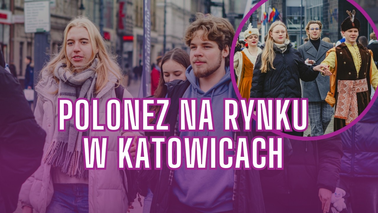 Uczniowie zatańczyli poloneza na rynku w Katowicach