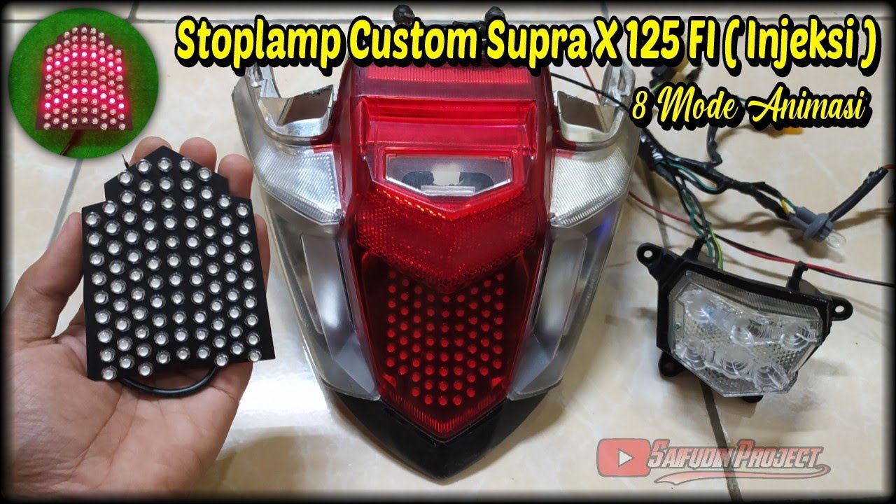 Lampu Stop Custom LED Supra X 125 FI ( Injeksi ) - Stoplamp 8 Mode - Animasi - Rem Running - Kedip