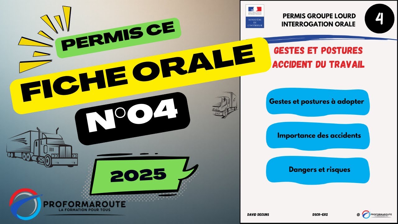 Fiche orale n°4 - Gestes et postures - accident du travail - Permis CE