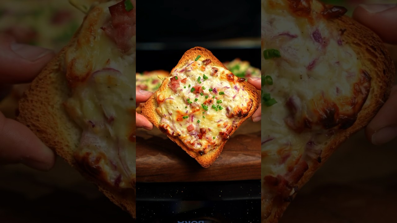 HUNGER und keine ZEIT? Mach dir nen FLAMMKUCHENTOAST! 😍🔥 #lecker