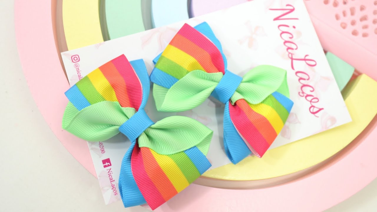 🎀 Laço Gringo. Super econômico! PAP - DIY - Ribbon bow hair