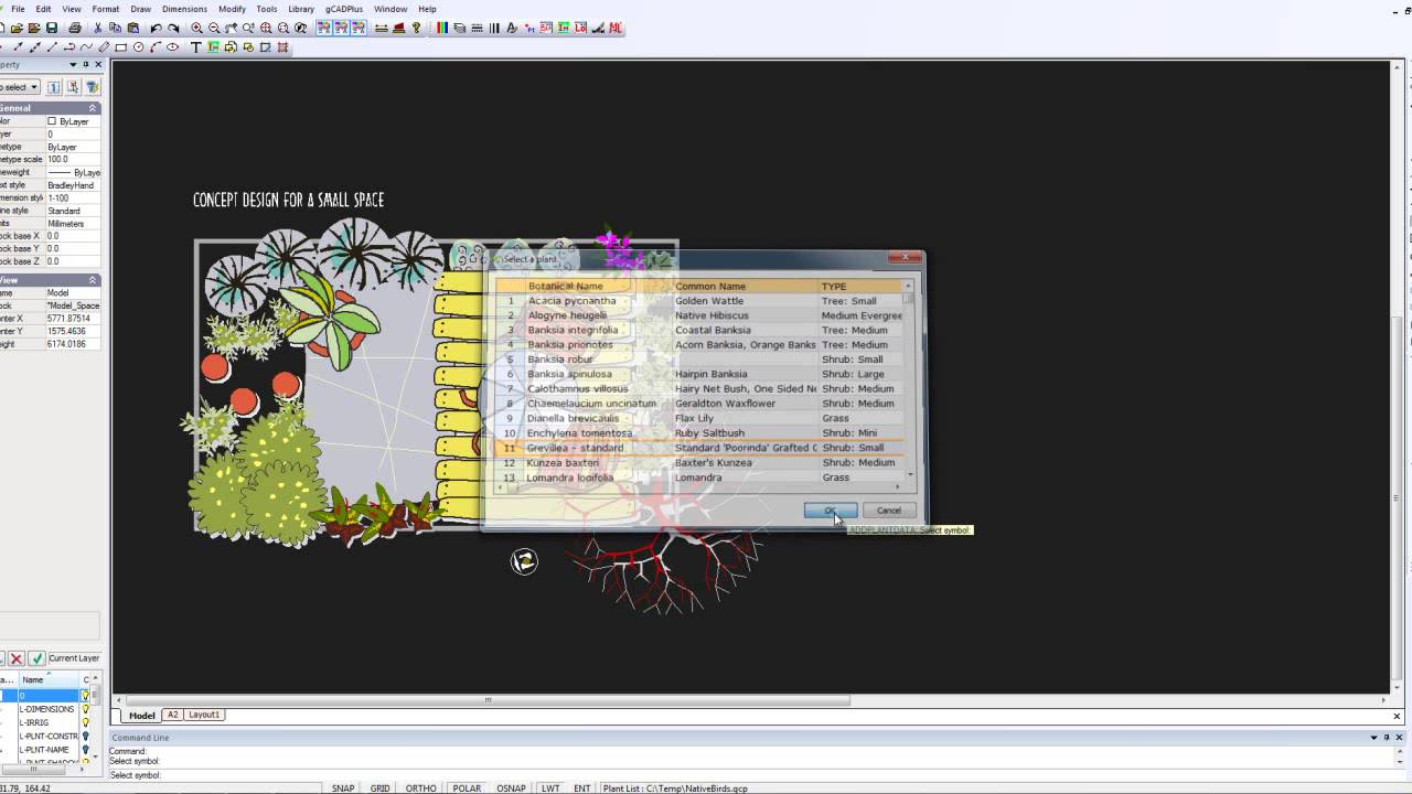 Using plant databases with gCADPlus CAD software