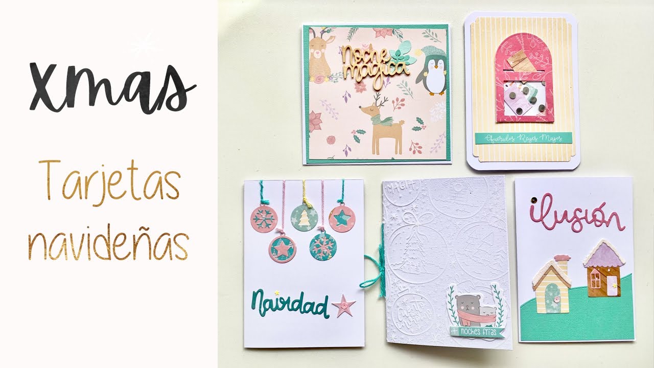 CINCO TARJETAS NAVIDEÑAS muy muy fáciles!