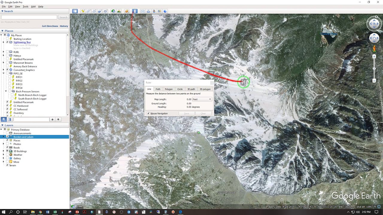 FOR 242 Google Earth Quick Elevation Estimate and Slope Calculation