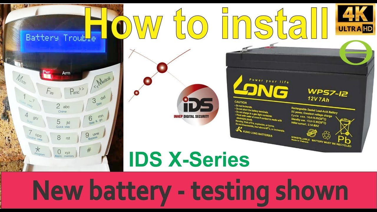 How to change a battery for IDS burglar alarm - test and measure