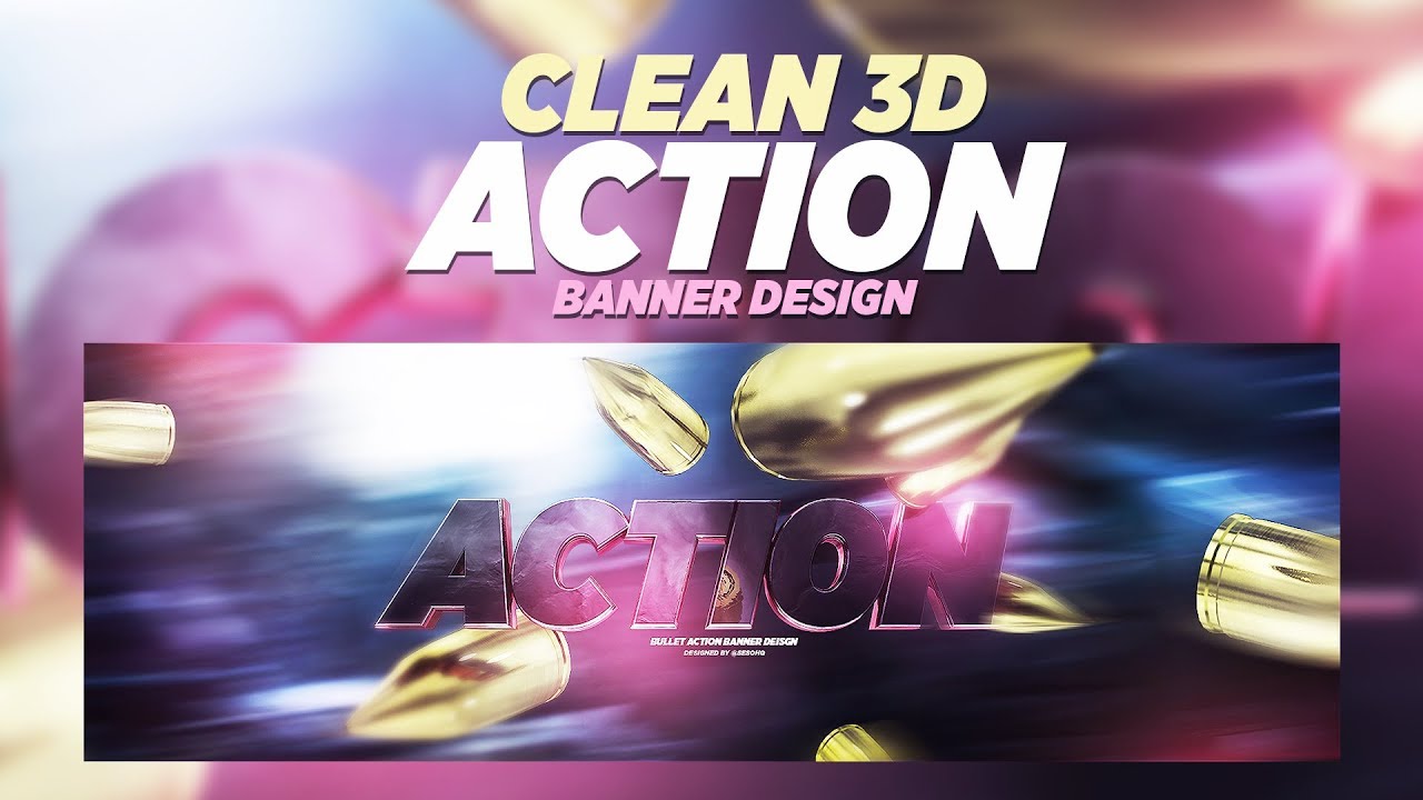 C4D/Photoshop Tutorial: Clean 3D Action Banner Design