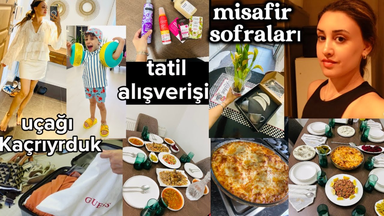 Tatil valizi☀️uçağı kaçırıyorduk. Misafir sofraları. Kuzenim geldi🫶🏻 vlog 📸 