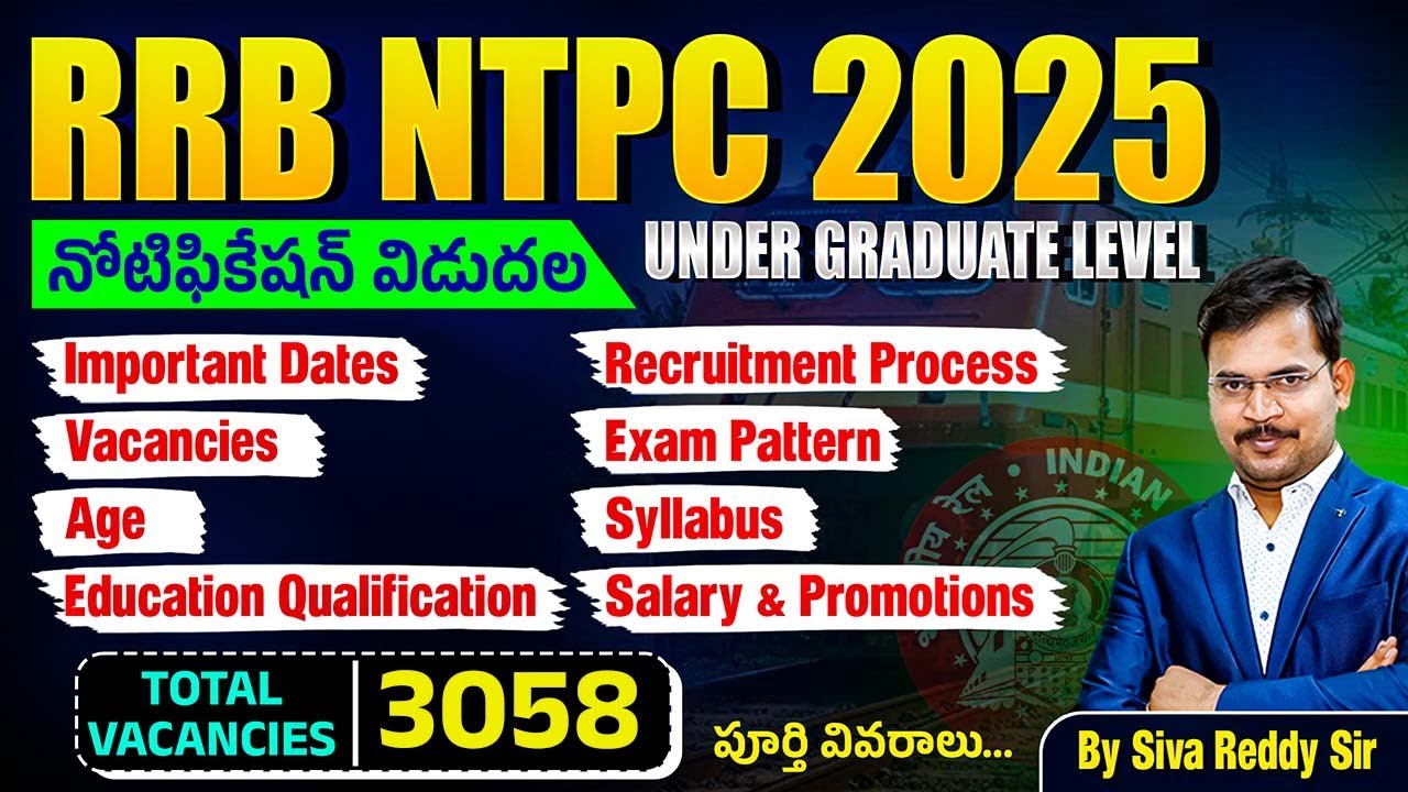 RRB NTPC Notification 2025 in Telugu | 12th Pass Jobs | RRB NTPC Undergraduate Notification 2025