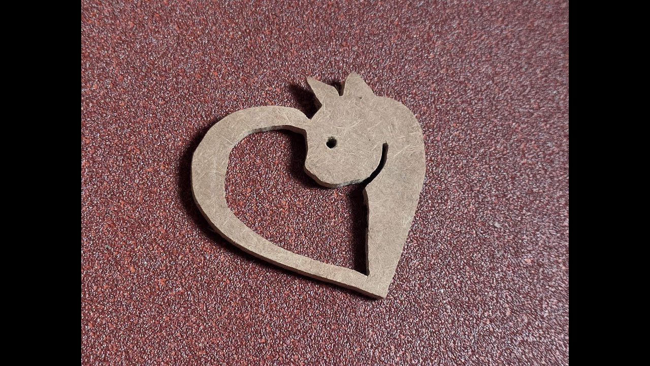 Coping saw project | fret saw | jewelers saw - Cat in heart shape wood cut