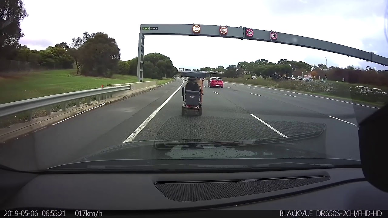 Man on Mobility Scooter Disrupts Melbourne Freeway Traffic