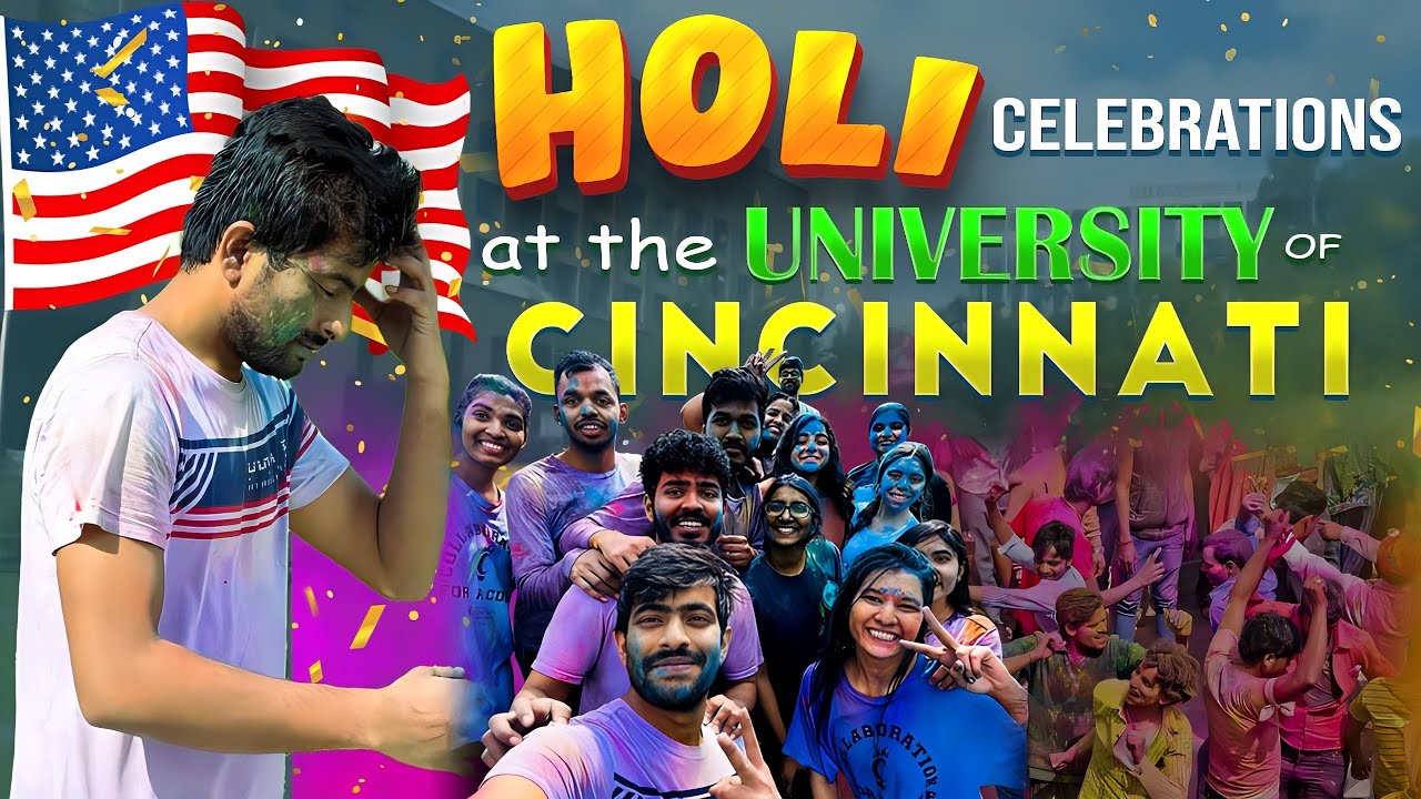 Holi Celebrations at University of Cincinnati | Crazy Vlog | USA Telugu Vlogs | MS in US | Vlog - 14