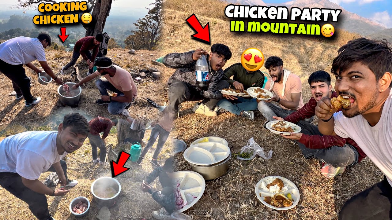 Chicken party in Uttarakhand mountains😍🤤Bauth maja aya😋