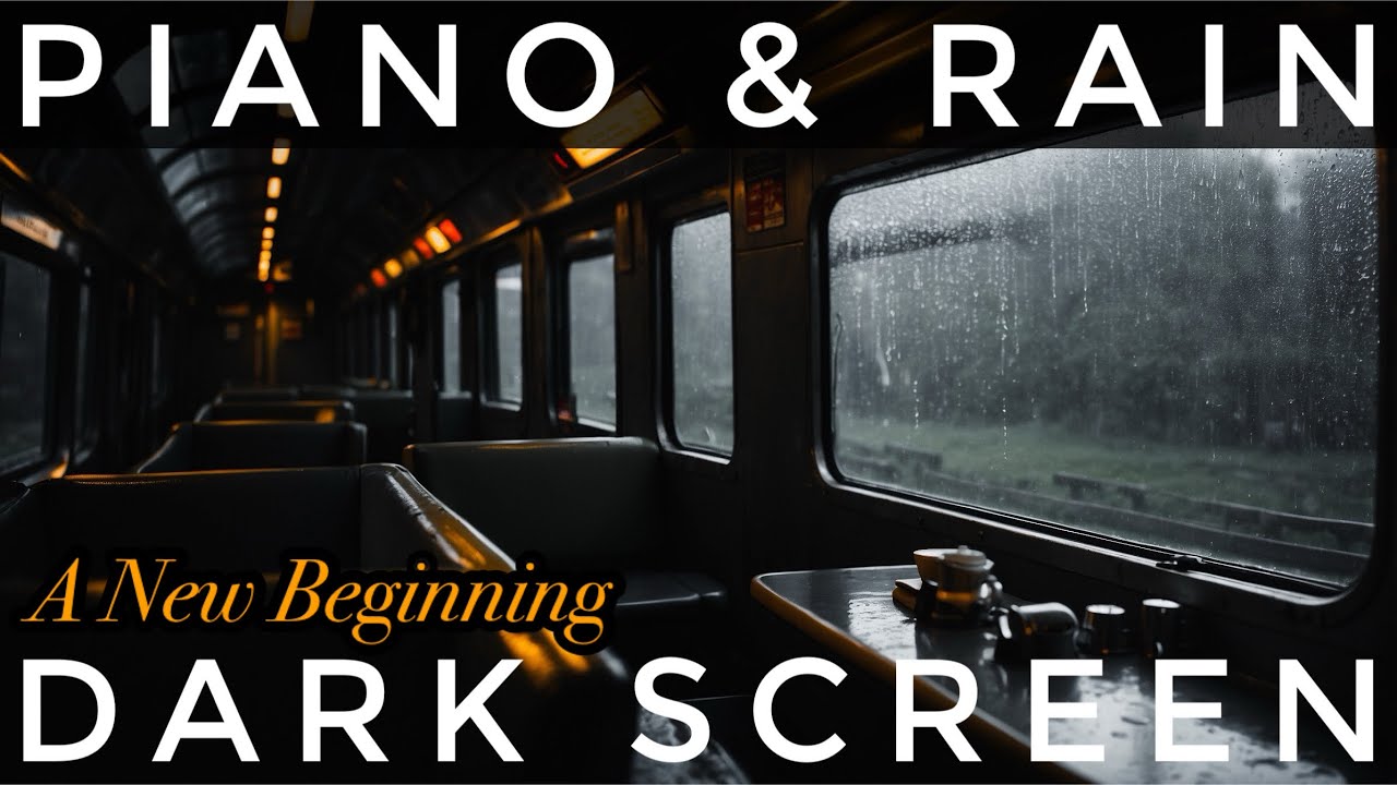 Peaceful Music For Mind Relaxation 🎹 Dark Screen Rain Sounds for Relaxing Ambiance 🌧️