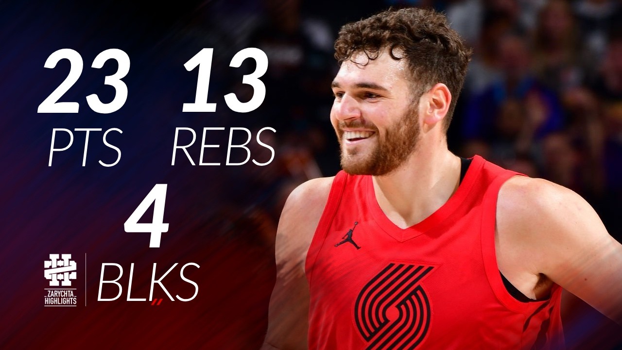 Donovan Clingan 23 punkty 13 zbi&oacute;rek 4 bloki przeciwko Suns sezon 25/26