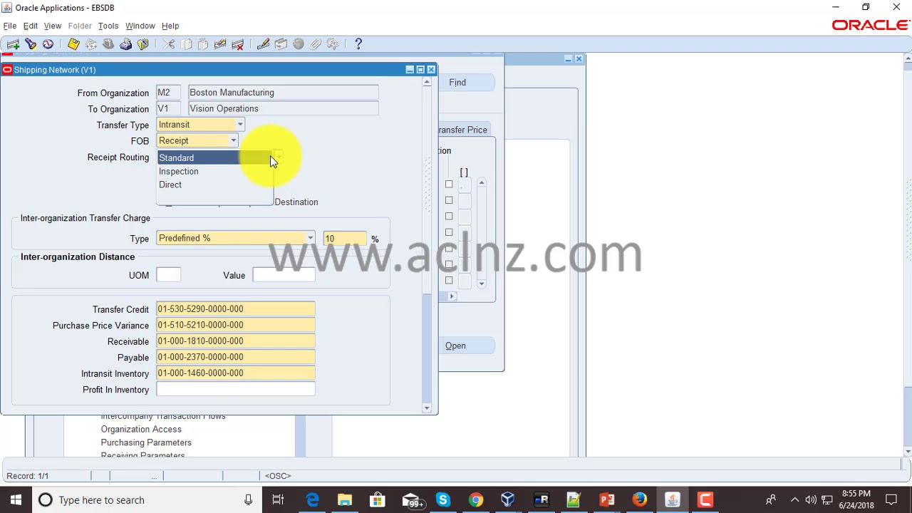 How to define Shipping Networks in Oracle Inventory in Oracle EBS R12.2.7?