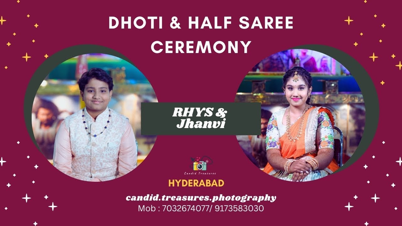Rhys Dhoti and Jhanvi's Half Saree Ceremony/ Candid Video Highlights / Candid Treasures Photography