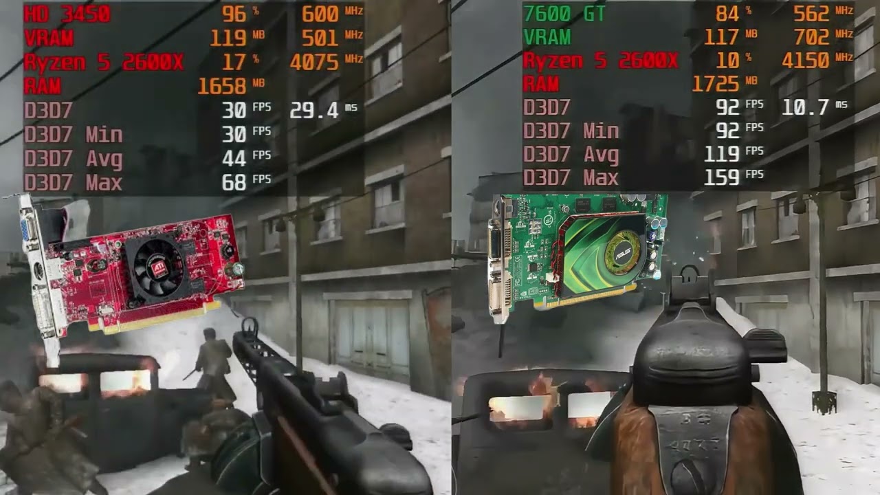 GeForce 7600 GT vs Radeon HD 3450 DUELO CL&Aacute;SSICO  Qual Escolher para seu PC retro ?