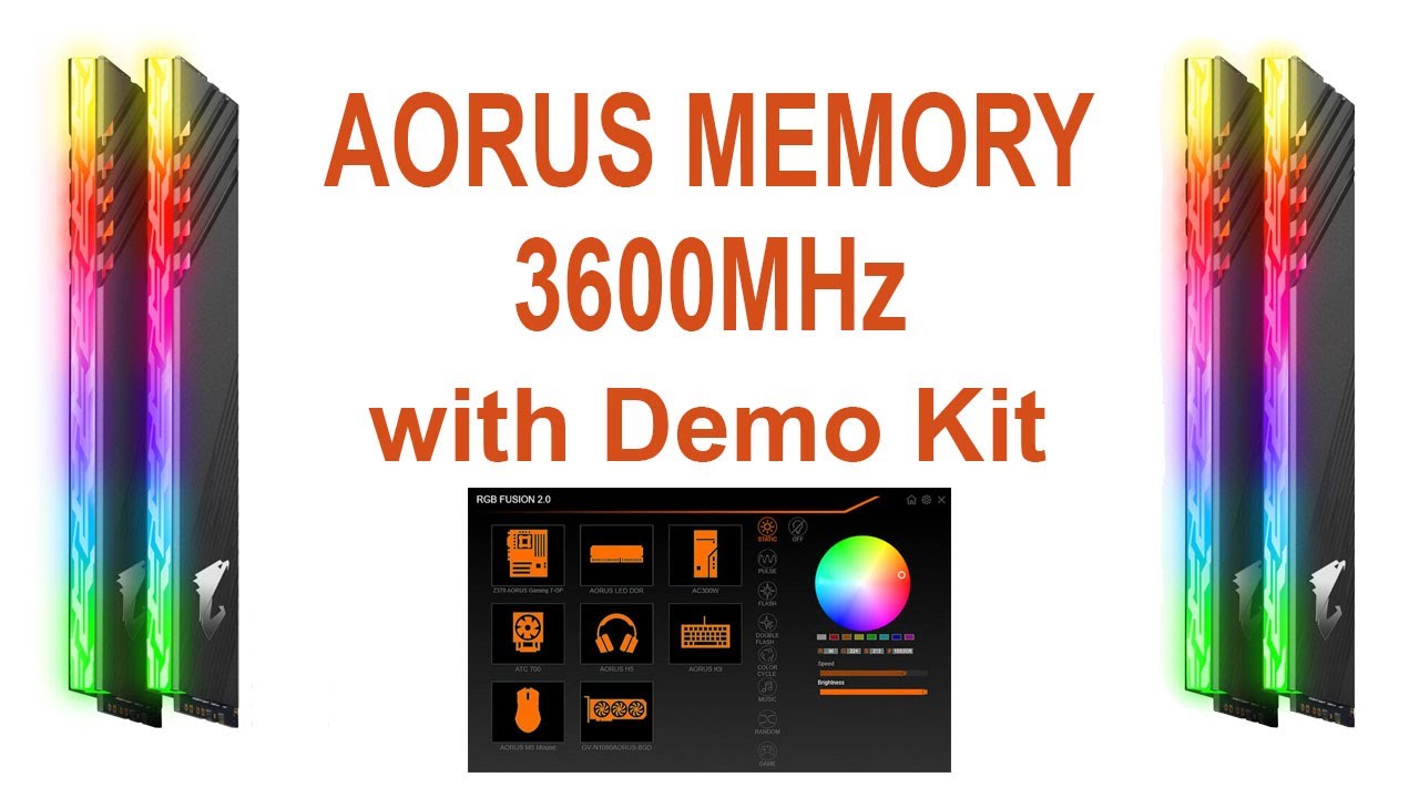 Aorus RGB RAM 3600MHz with Demo Kit + Fusion