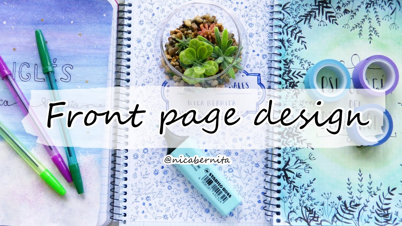 DIY NOTEBOOK DECORATION 💜 FRONT PAGE DESIGN FOR SCHOOL PROJECTS💛 PROJECT FILE DESIGN FRONT PAGE