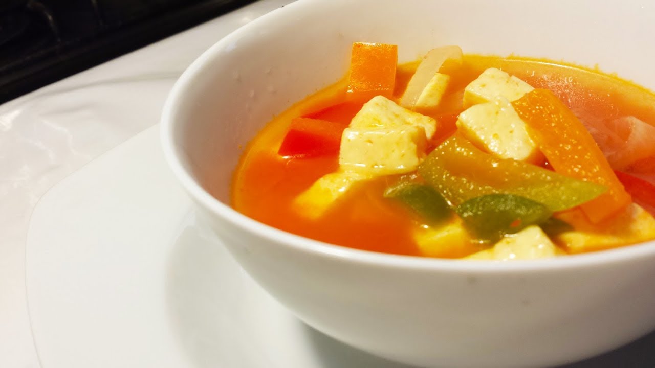 SOPA DE PIMIENTOS CON QUESO (FACIL Y RAPIDO)