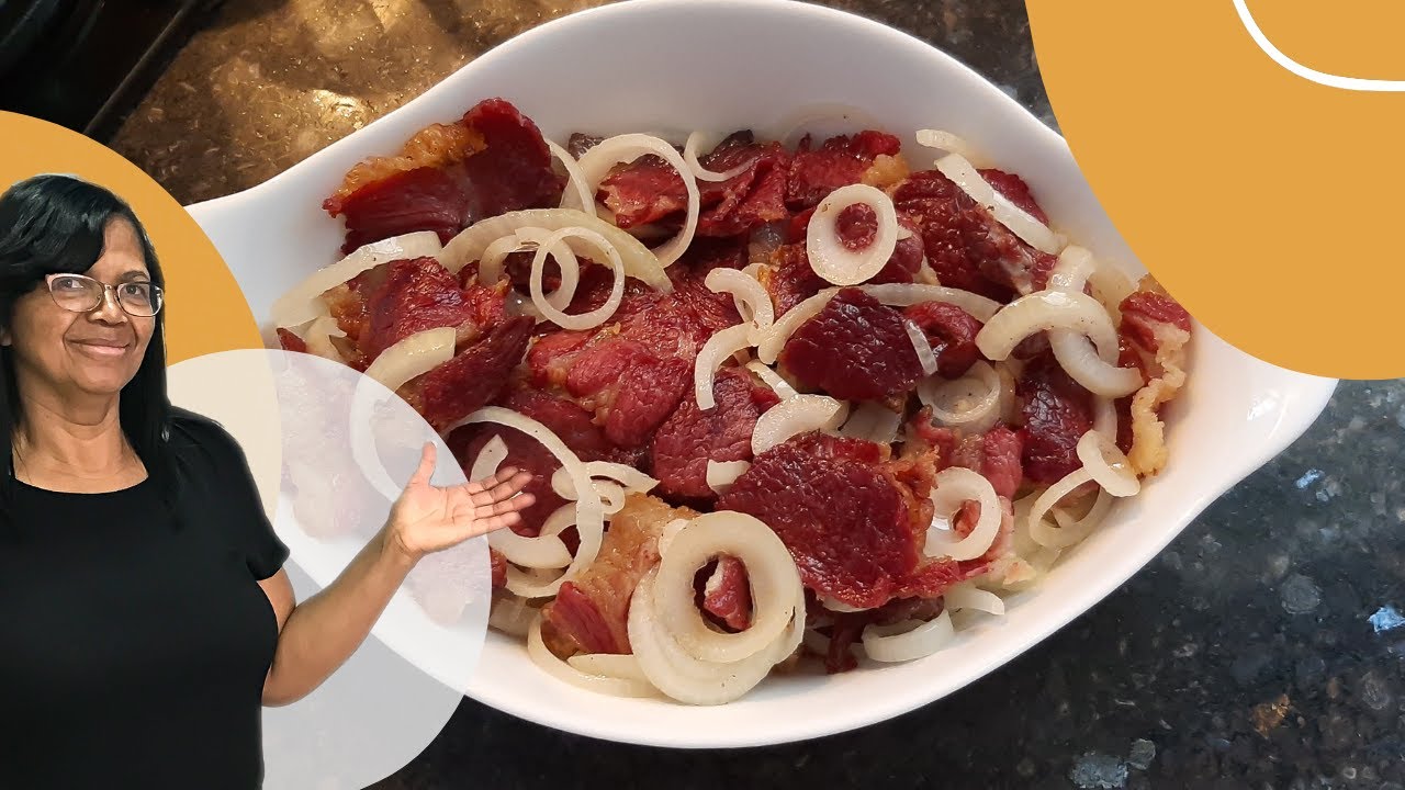 COMO FAZER CARNE SECA FRITA da Vovó, jeito mais tradicional ACEBOLADA.