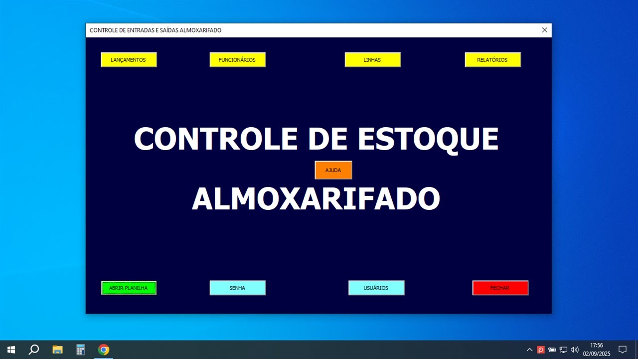 Planilha Excel de Controle de Estoque de Almoxarifado | Entradas e Saídas de Materiais