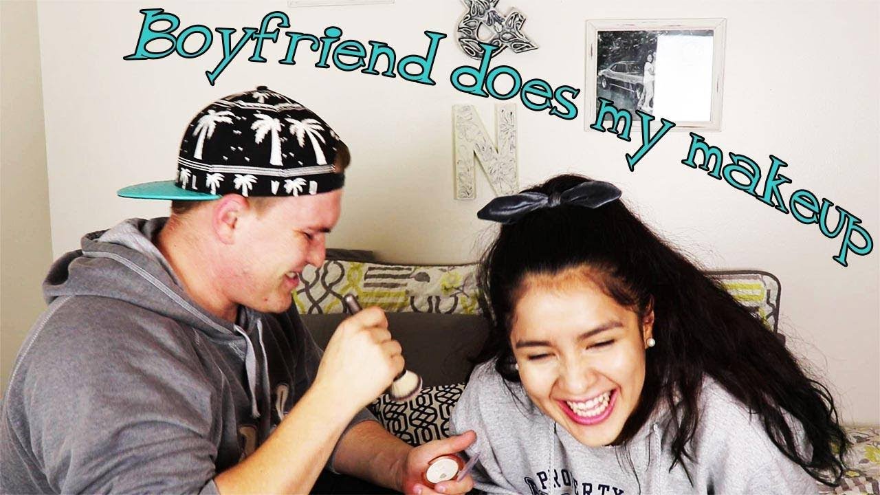 BOYFRIEND DOES MY MAKEUP!