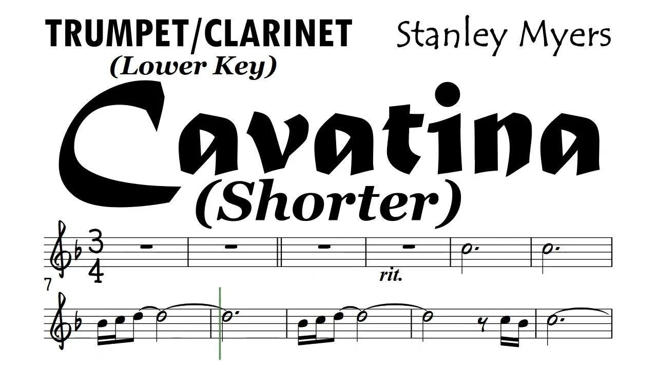 Cavatina Trumpet Clarinet Lower Key Shorter Music Backing Partitura Stanley Myers The Deer Hunter