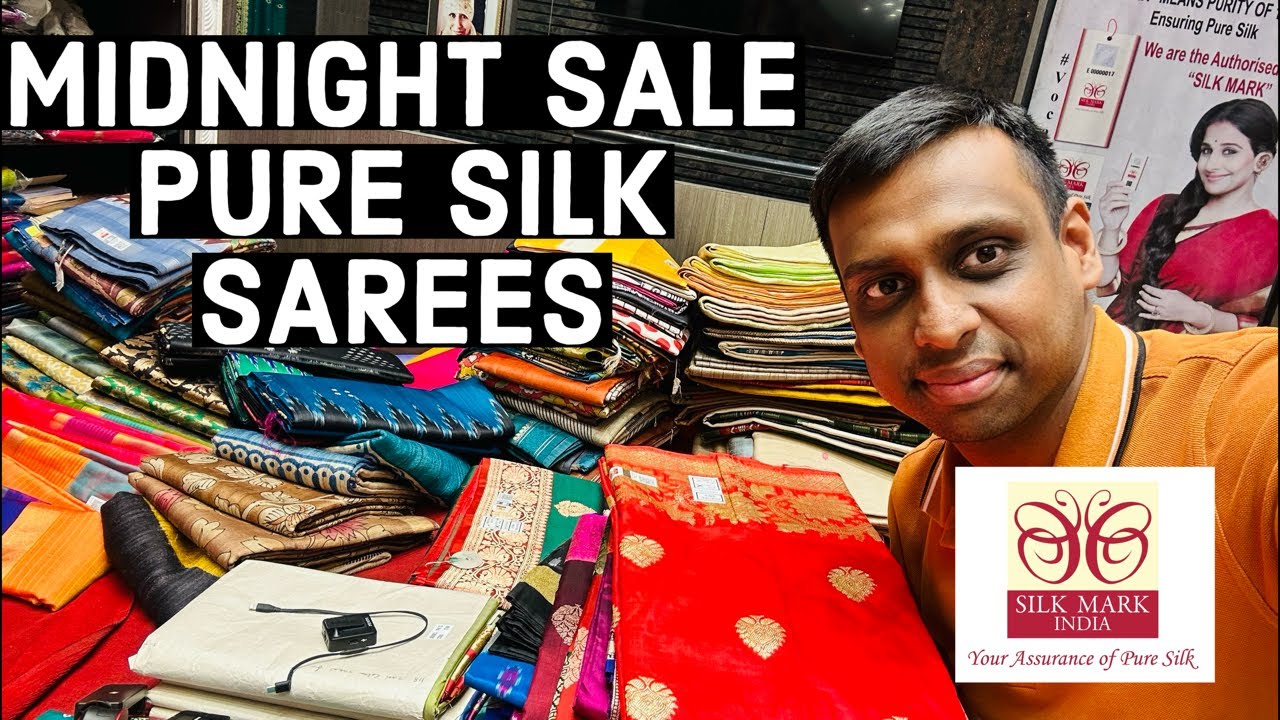 MIDNIGHT SALE ON ALL PURE SILK SAREES FOR SILK LOVERS ❤️ Whatsapp-9051906114. ADI INDIAN SILK HOUSE