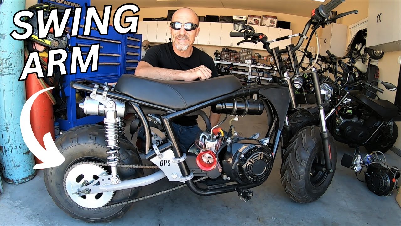 Mega Moto 212 swing arm kit install and road test