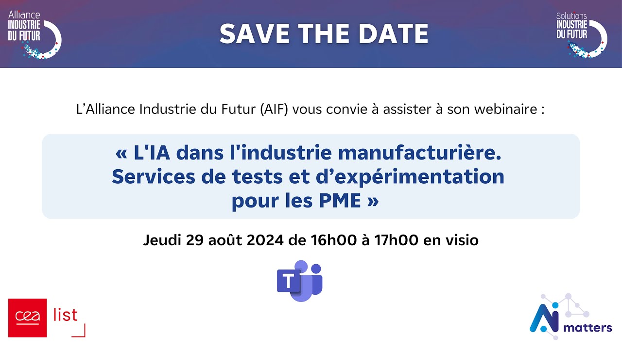 Webinaire AI MATTERS, L'IA dans l'industrie manufacturière [...]