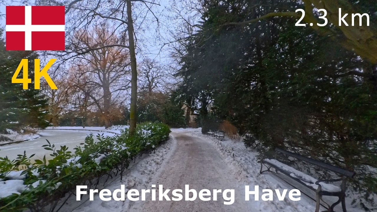 Virtual Run (4K) | Frederiksberg Have | 2.3 km | Afternoon Run in Winter Weather