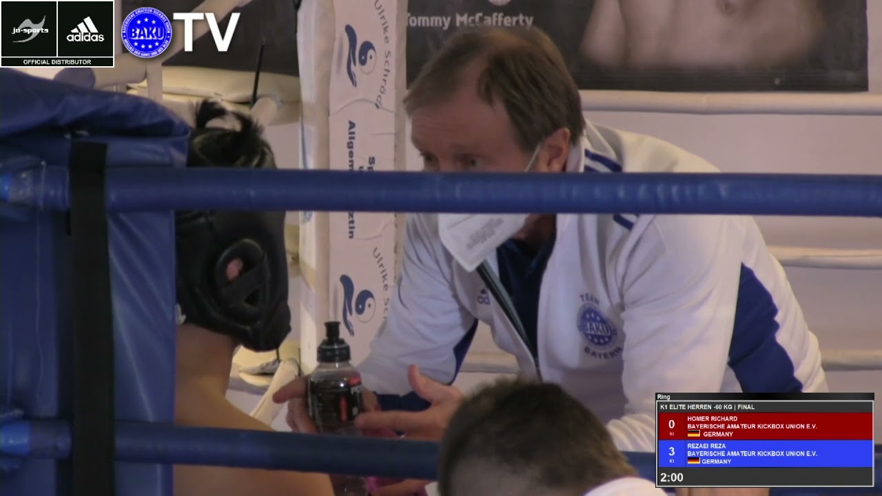 1.Einladungsturnier 2021 - K1-Style Herren -60kg Richard Homer vs Reza Rezaei