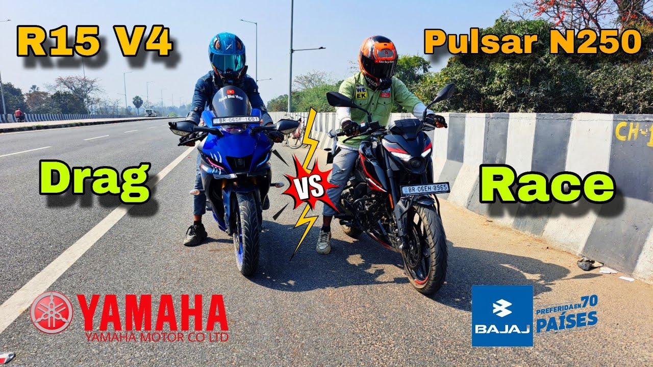 Drag Race 🤯 || Yamaha R15 V4 VS Bajaj Pulsar N250 ||