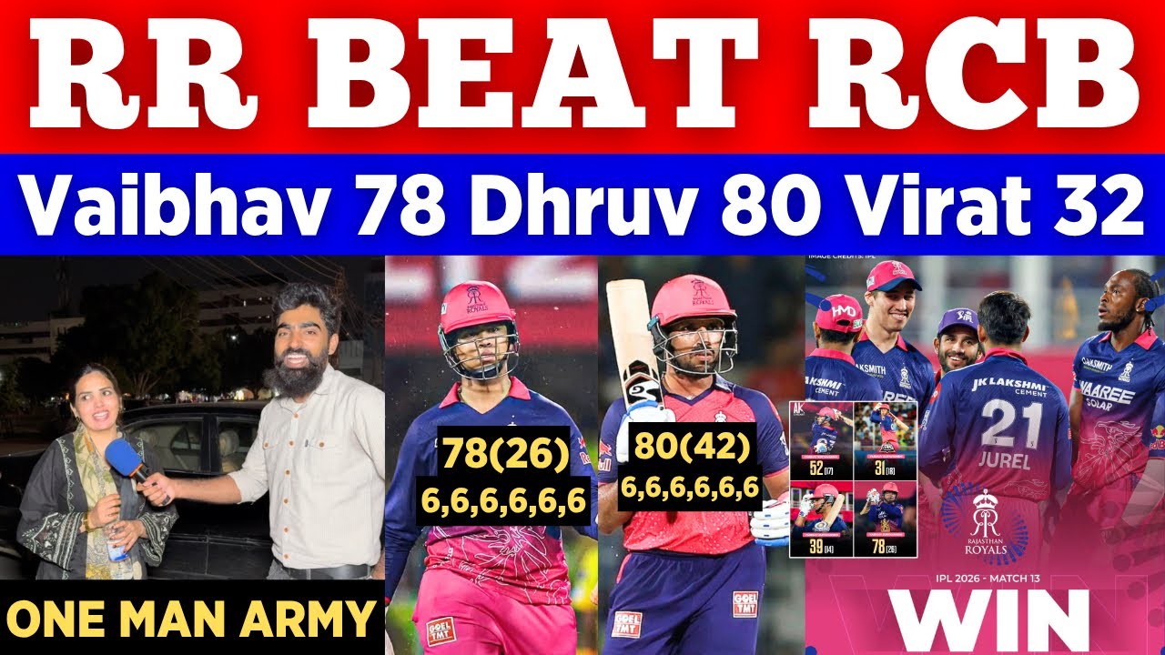 Vaibhav Suryavanshi 78(26) 🥵 RR Beat RCB In IPL 2026 || Vaibhav Fastest Fifty | Pak Public Reactions