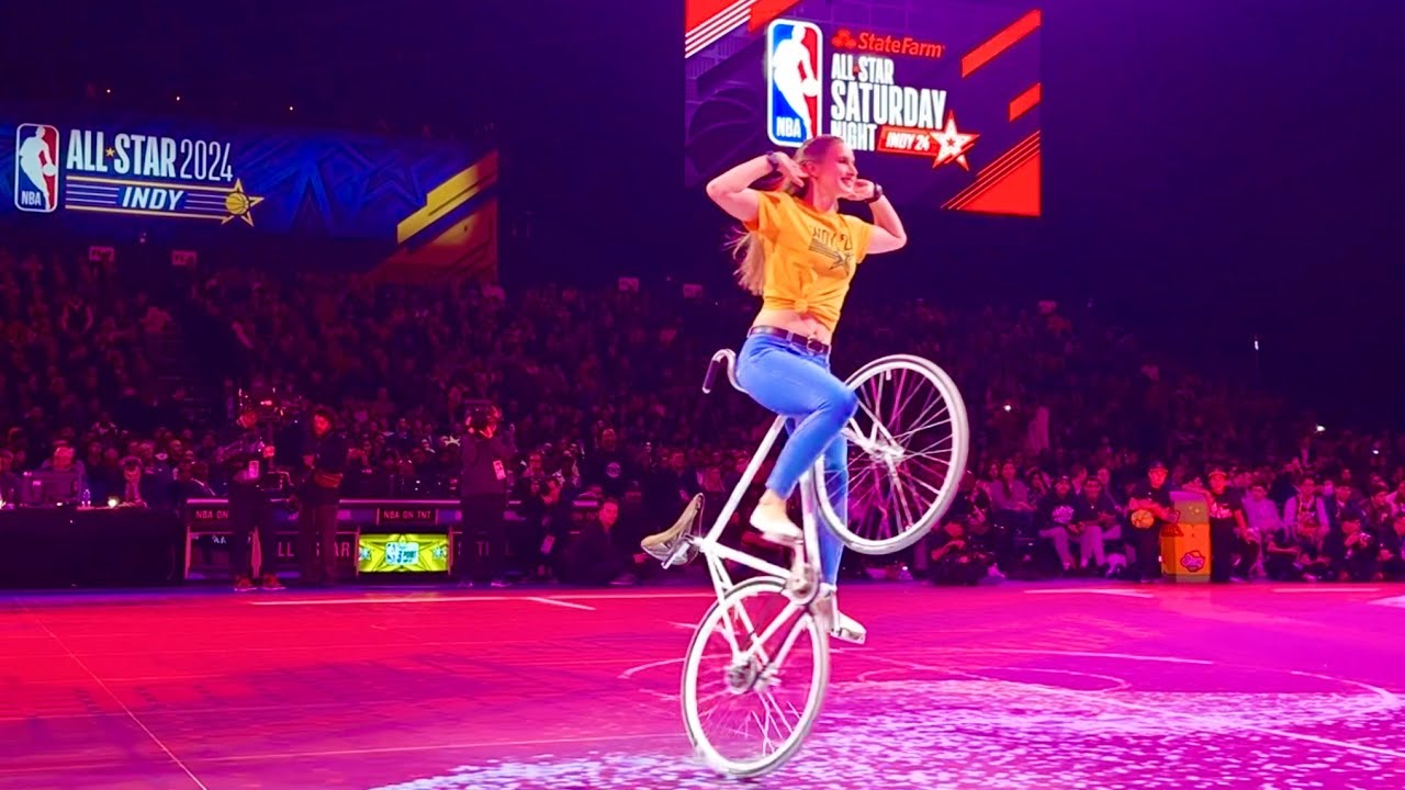 NO WAY! Mindblowing Bike Girl Show at NBA All Star Game