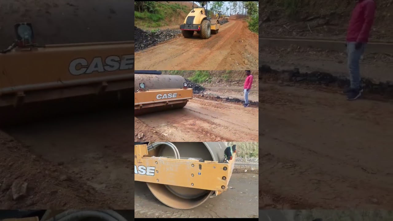 Sub-grade Compaction works #compaction #roller #roadworks #civilengineering #construction #shorts