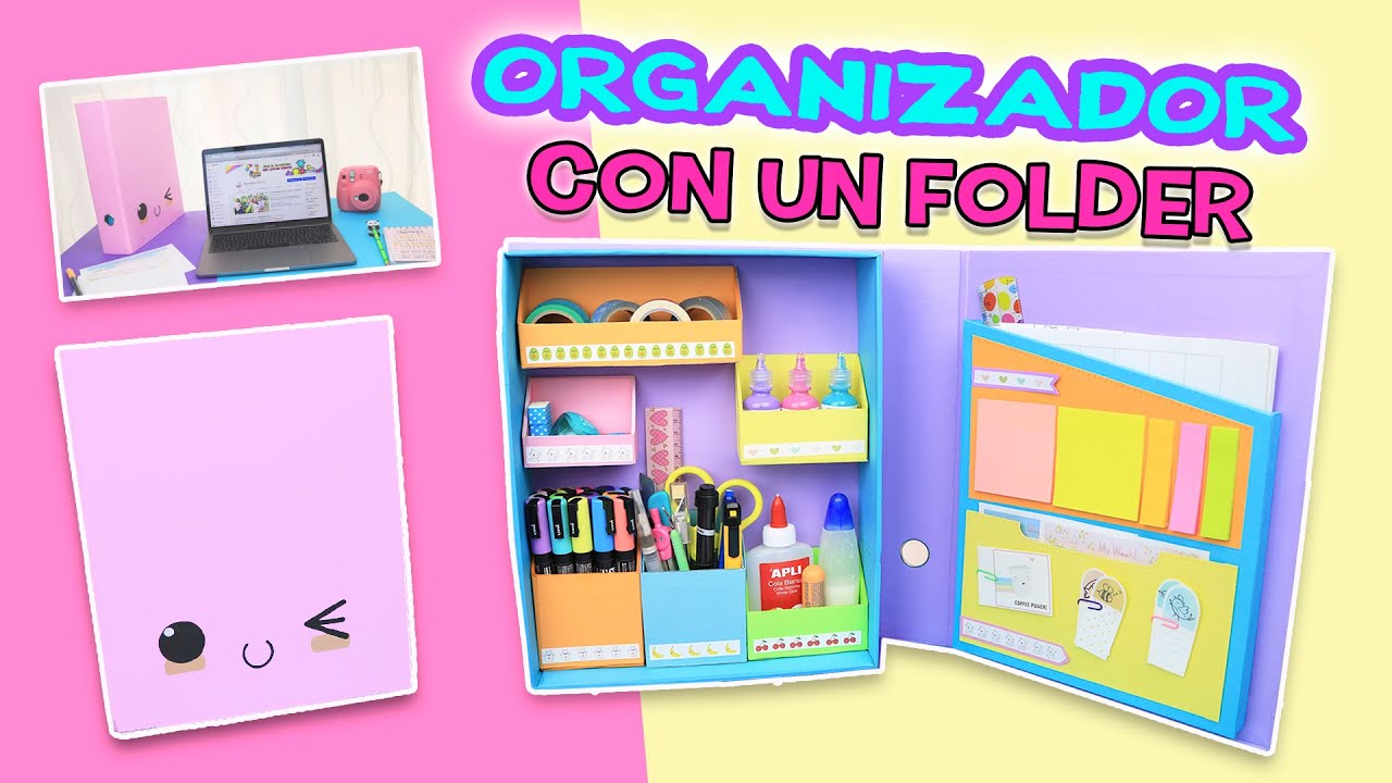 ORGANIZADOR de Escritorio con Folder o Archivador - Fácil Organizador | Manualidades aPasos